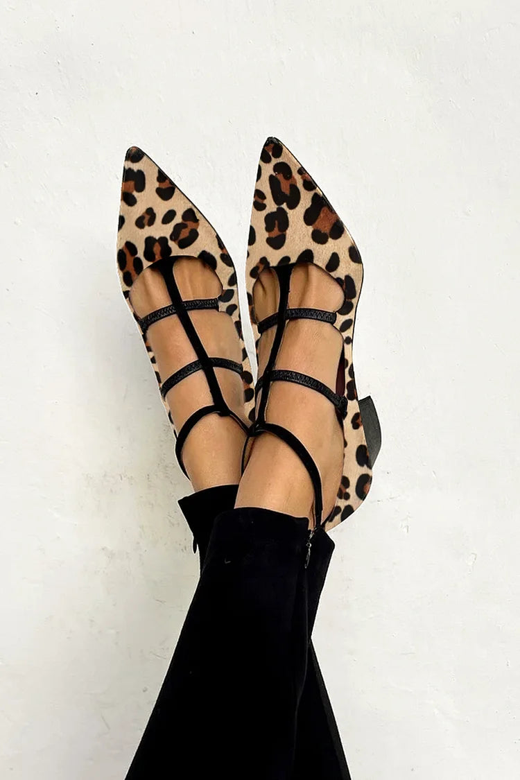 Serena - Animal Print Ballerinas with Slim Straps