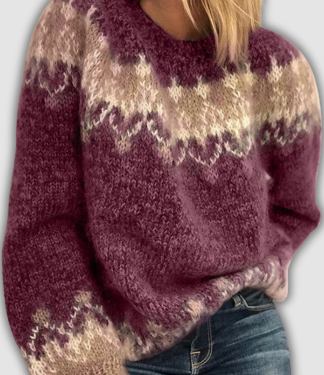 Wren - Vintage Icelandic Pattern Knit Sweater