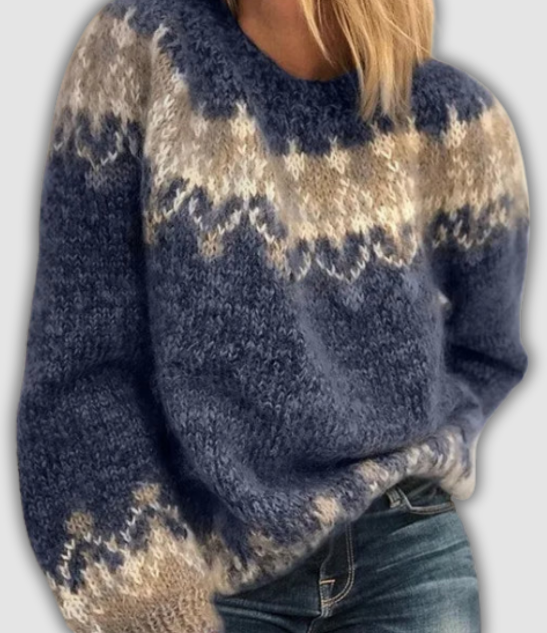 Bianca - Vintage Icelandic Pattern Knit Sweater
