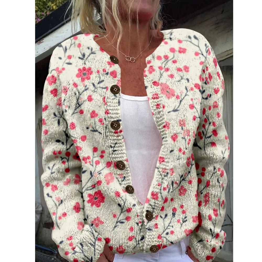 Evi - Chic cardigan with print