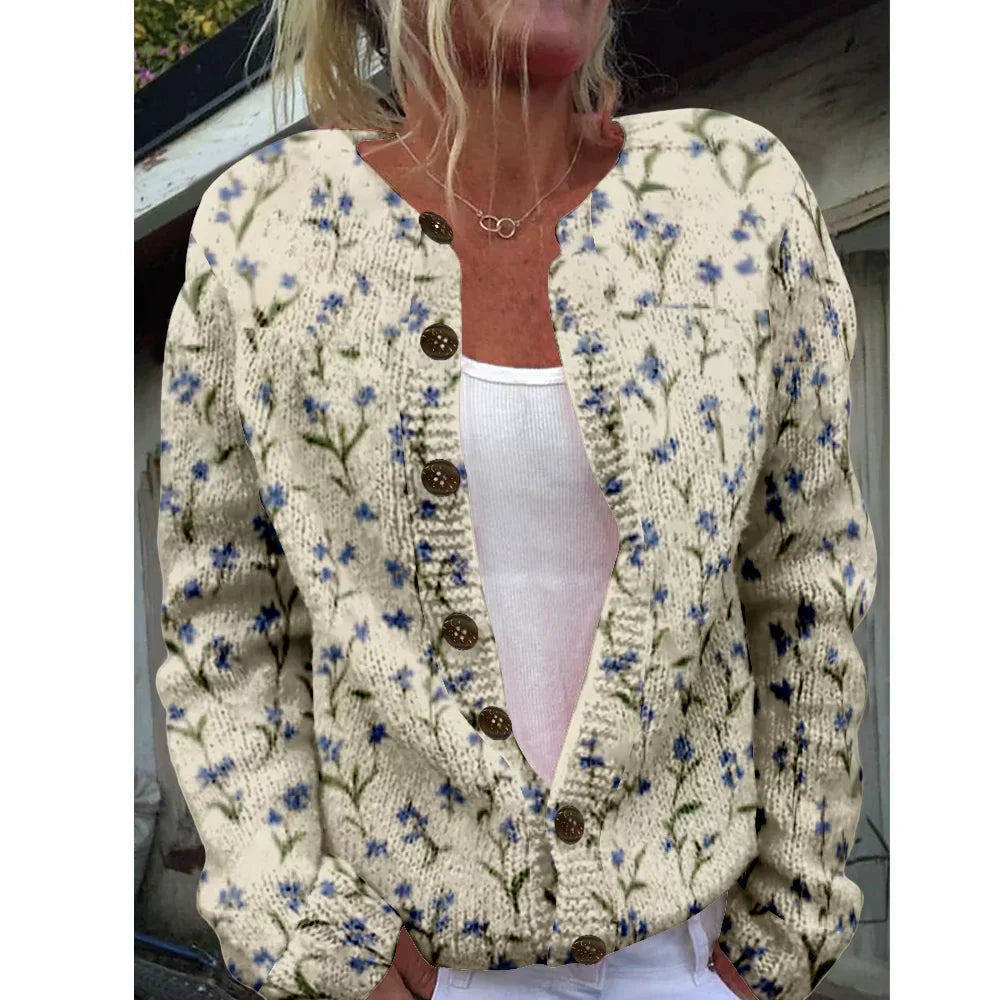 Marie - Chic cardigan with print