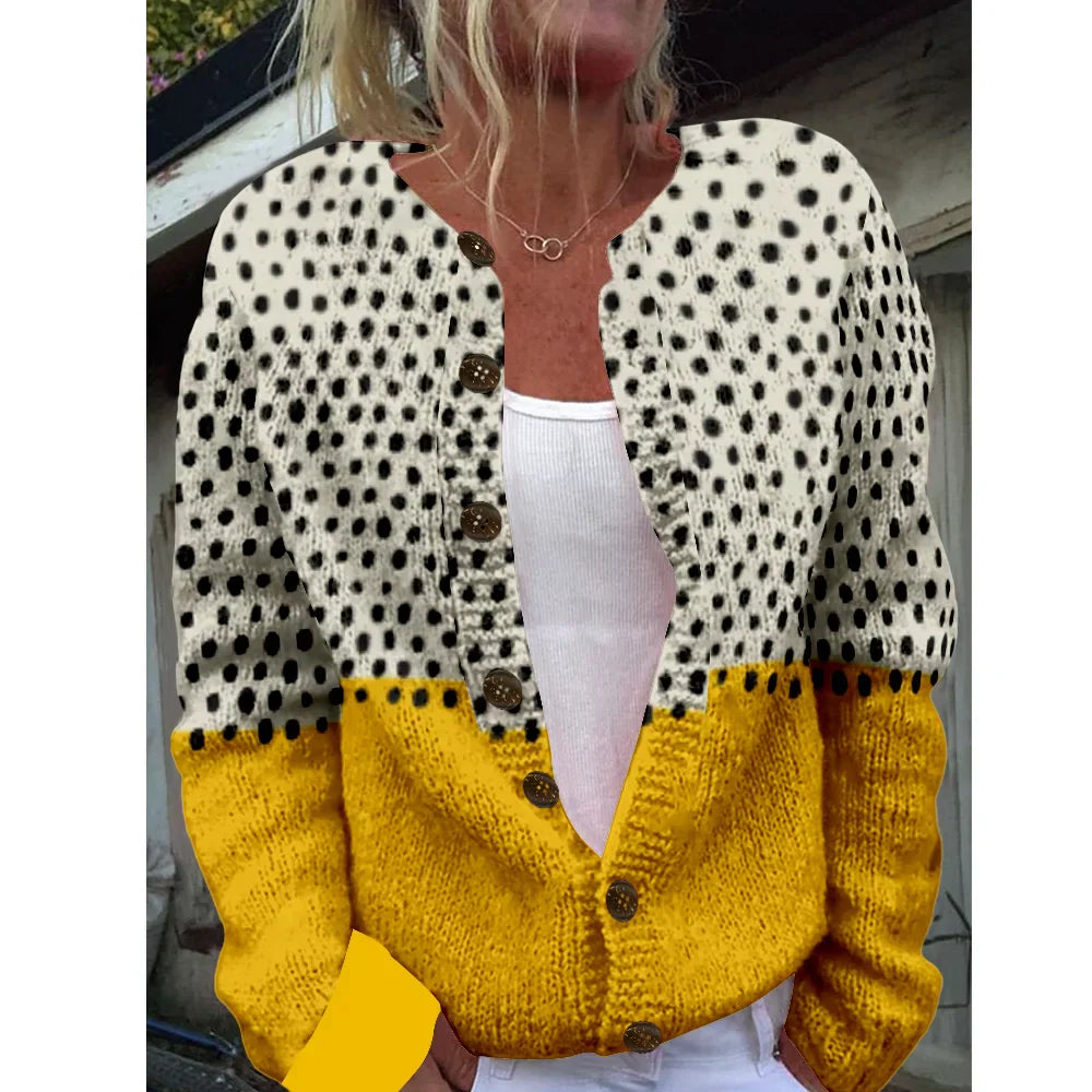 Polly - Chic cardigan with print