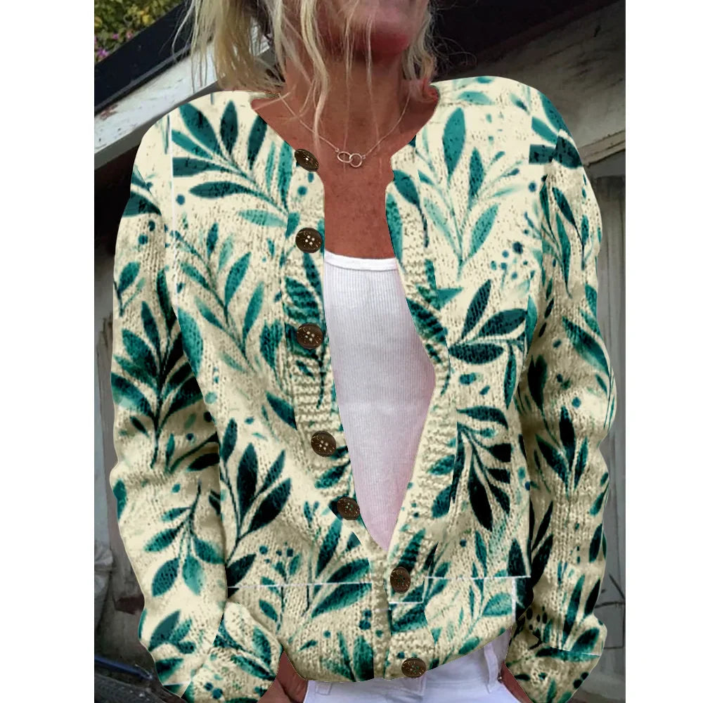 Nicolette - Cardigan vest with print