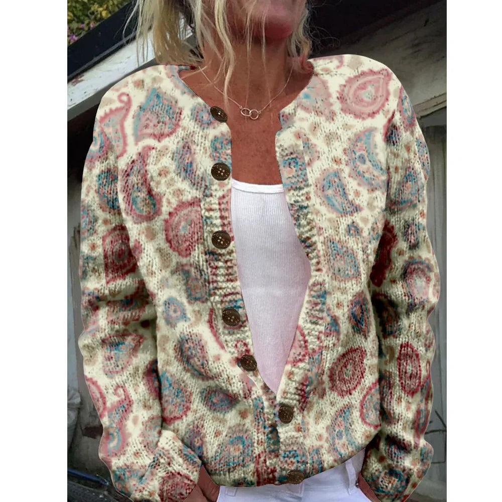 Bernadette - Chic cardigan with print
