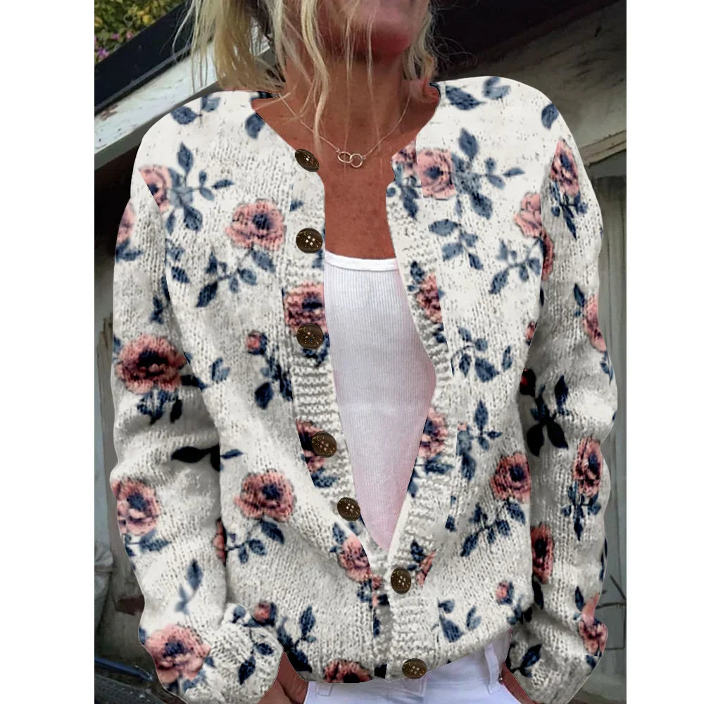 Leya - Chic cardigan with print
