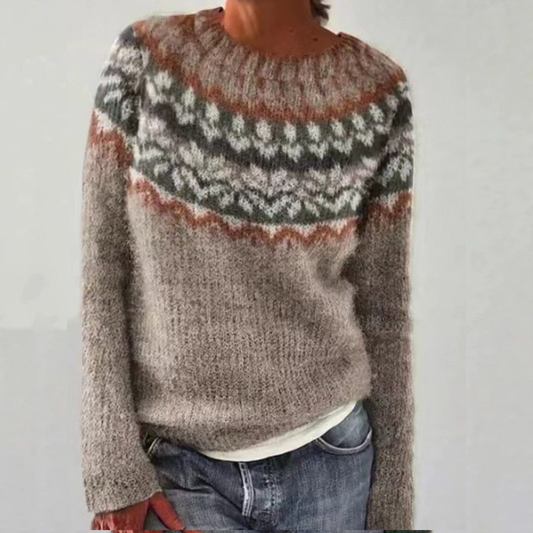 Juno - Classic Nordic Chevron Knit Sweater