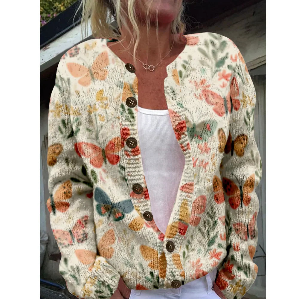 Betty - Chic cardigan with print