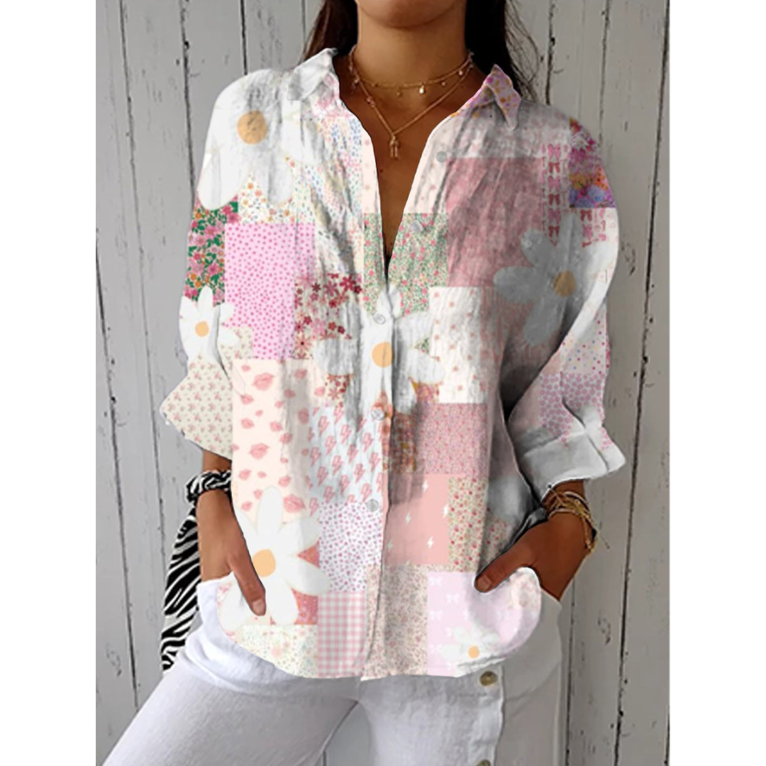 Lydia - Patchwork Daisy Blouse