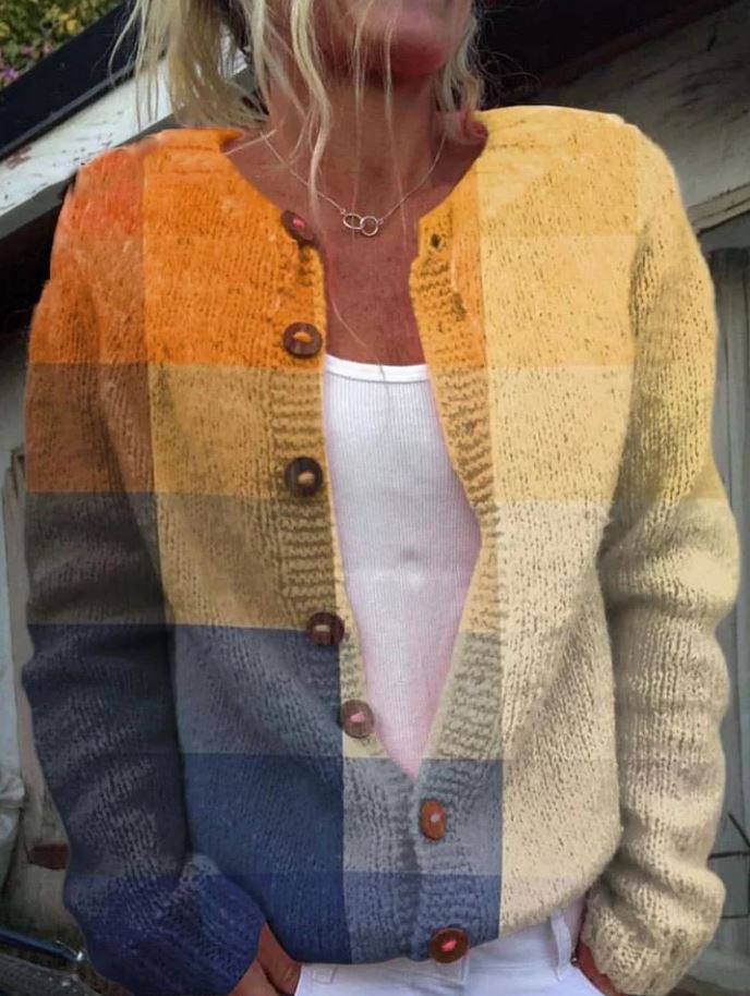Orla - Cardigan with Geometric Print