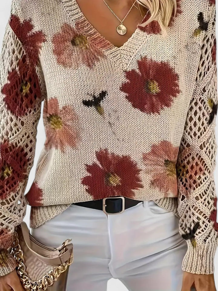 Sarah - Elegant Sweater with floral pattern
