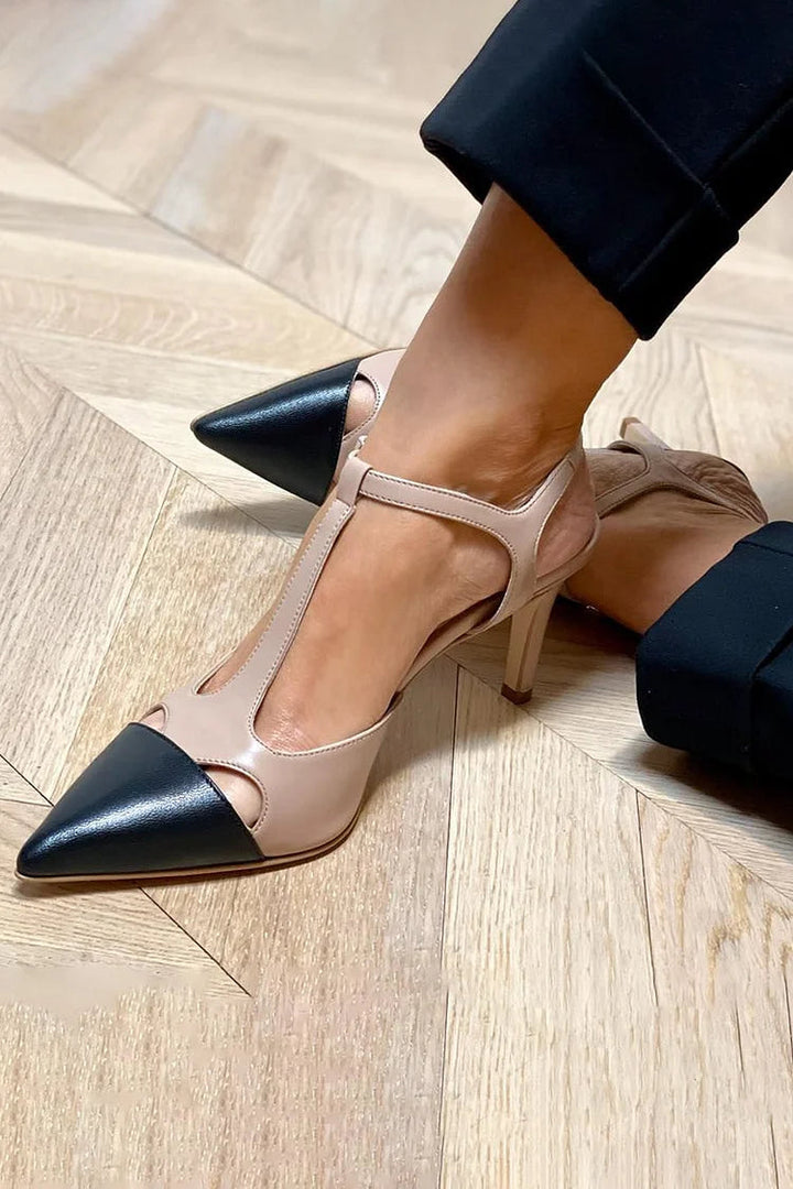Isla - Two-Tone Pointed Court Shoe