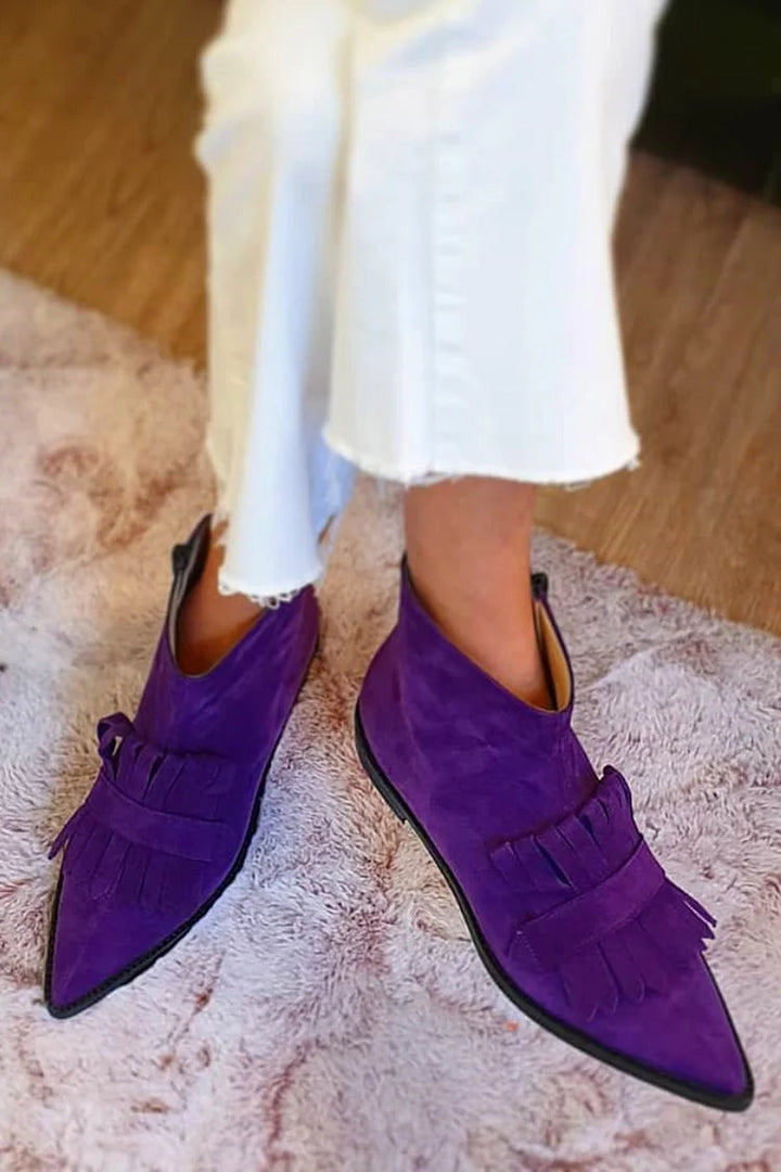 Violet - Fringed Ankle Boots