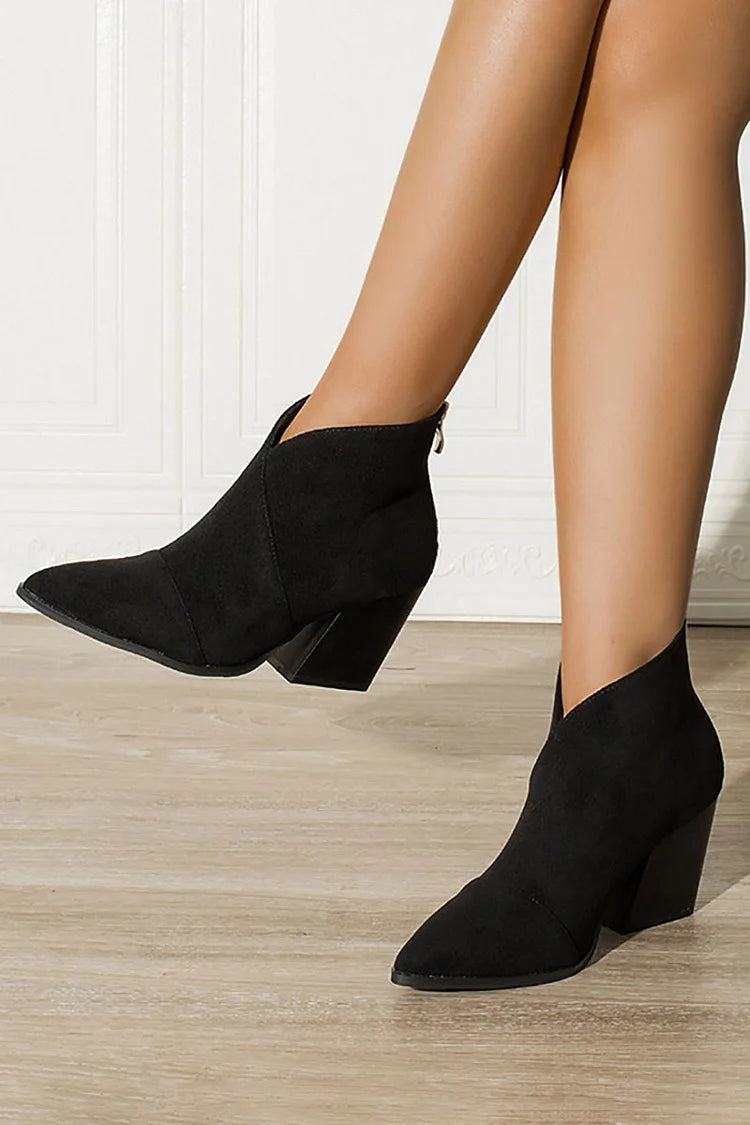 Claire - Pointed Ankle Boot with Suede Effect