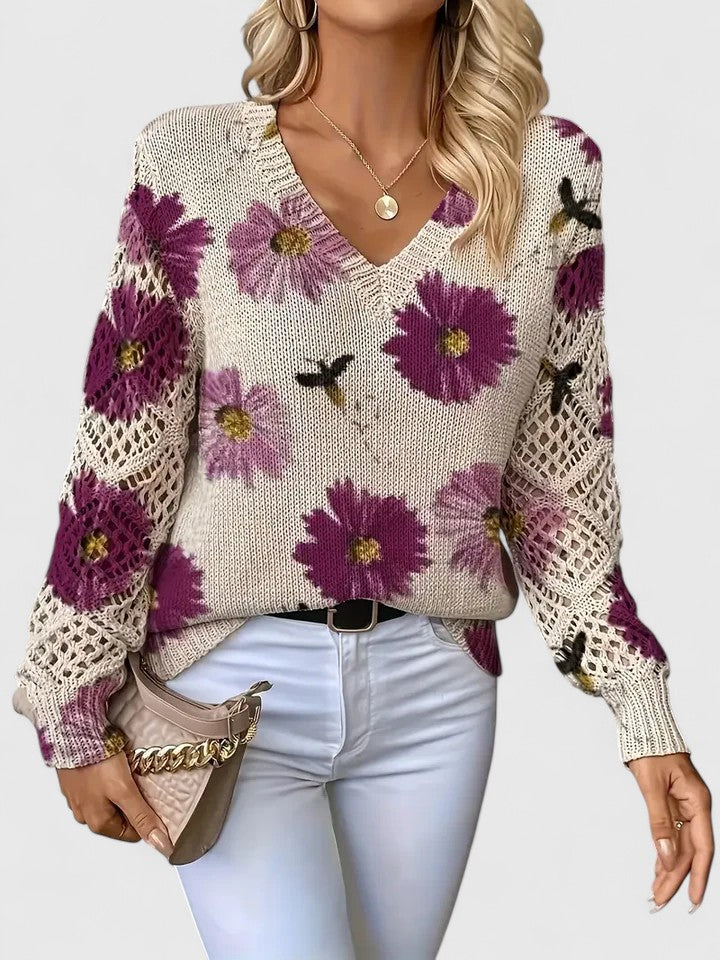 Sarah - Elegant Sweater with floral pattern