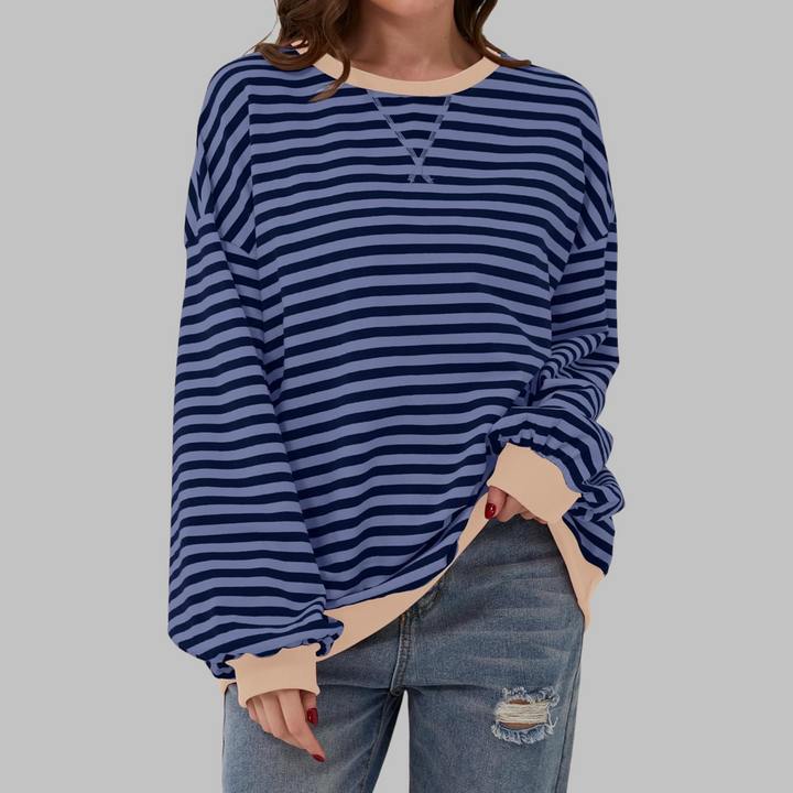 Colette - Striped Cotton Sweater with Long Sleeves