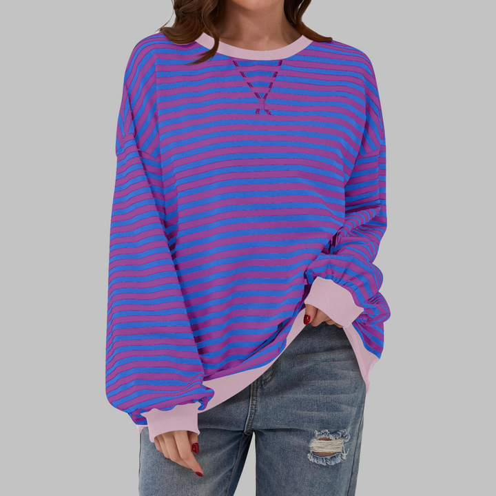 Colette - Striped Cotton Sweater with Long Sleeves