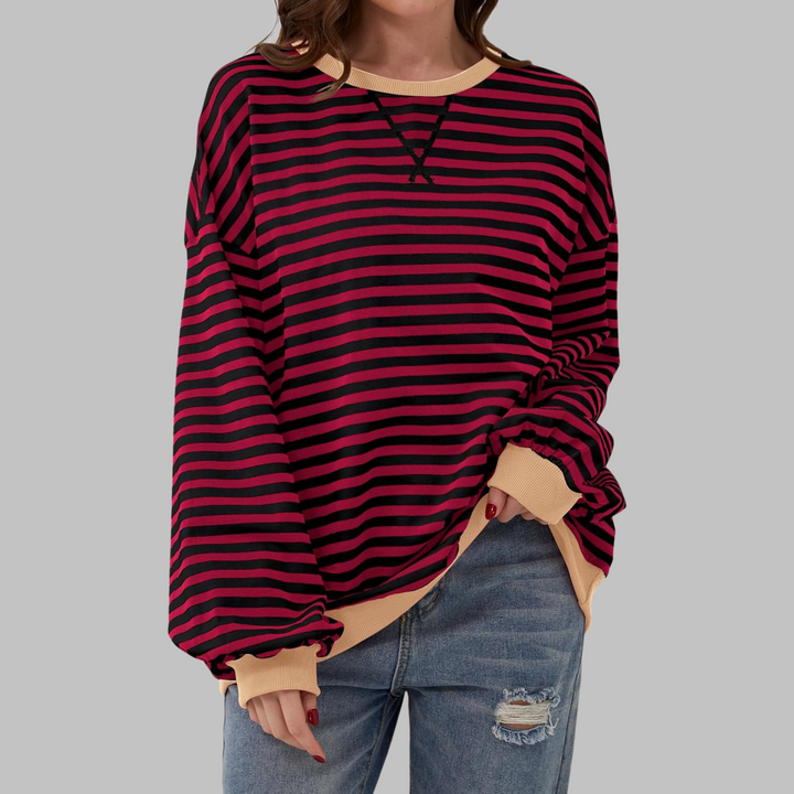 Colette - Striped Cotton Sweater with Long Sleeves