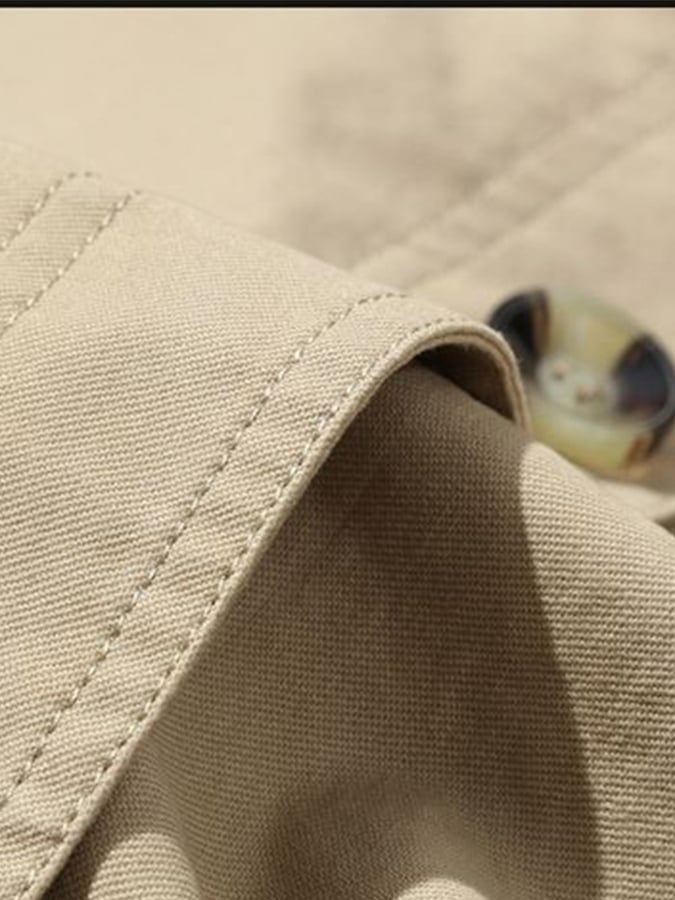 Brian - Cotton Business Slim Fit Button Down Casual Trench Coat