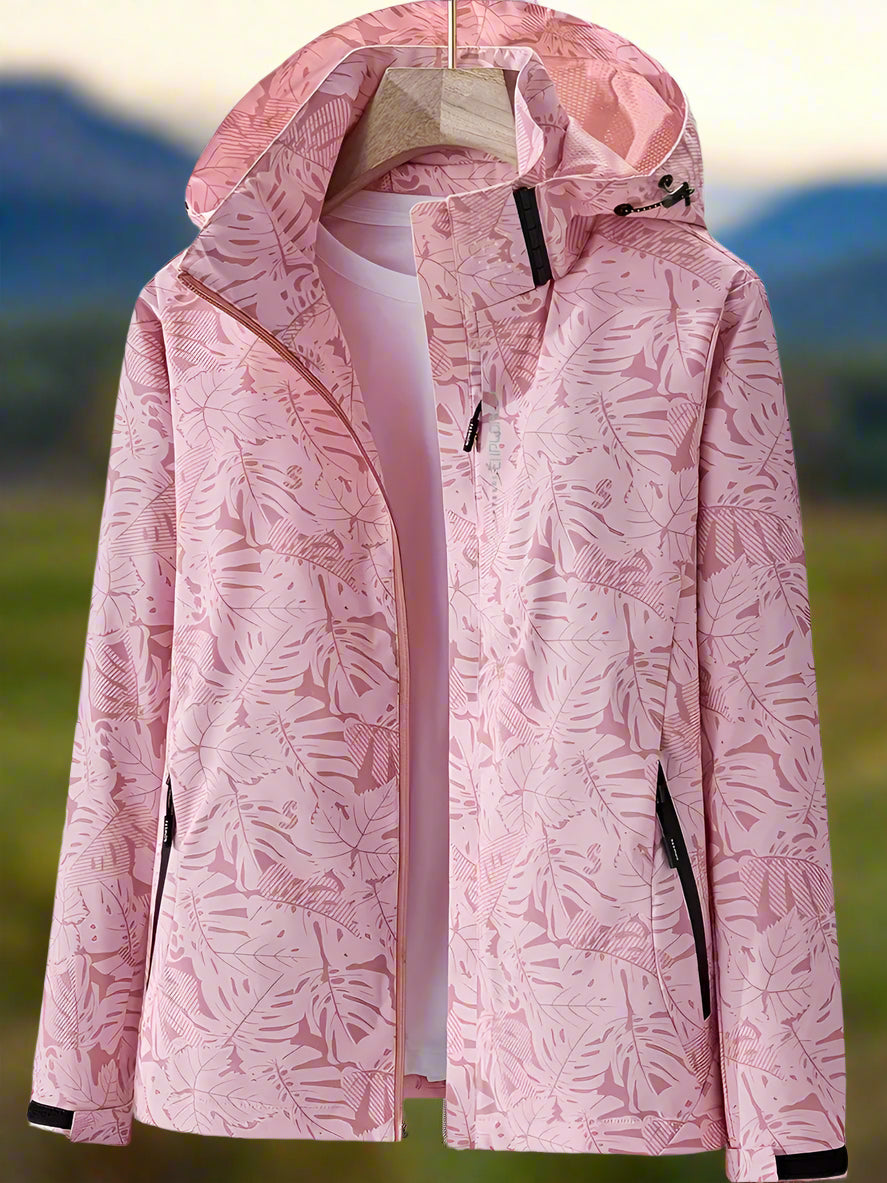 Layla - Windbreaker jacket with leaf print
