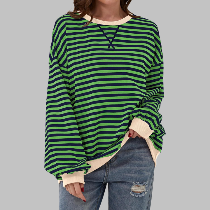 Colette - Striped Cotton Sweater with Long Sleeves