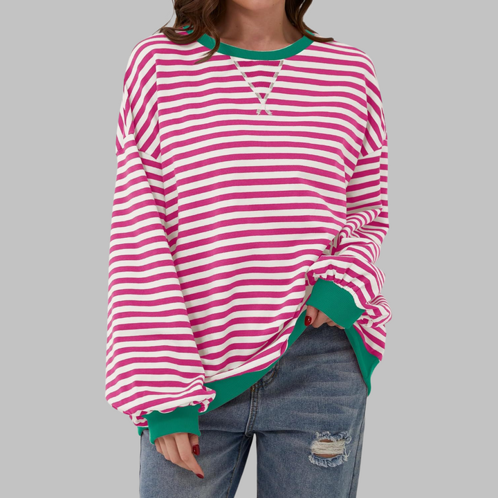 Colette - Striped Cotton Sweater with Long Sleeves