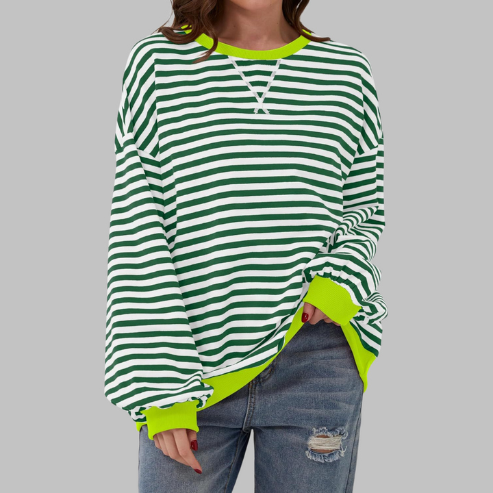 Colette - Striped Cotton Sweater with Long Sleeves