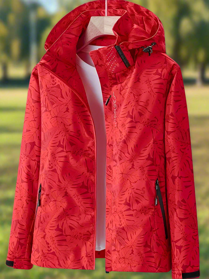 Layla - Windbreaker jacket with leaf print