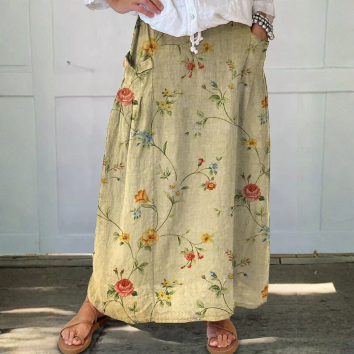 Jovie - Retro Floral Pocket Skirt