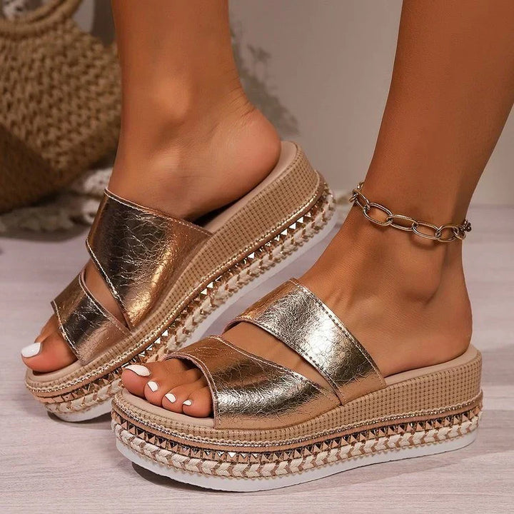Thea - Comfortable Open Toe Wedge Sandal