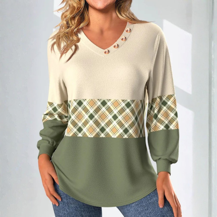 Carmen - Sweater with Checked Detail