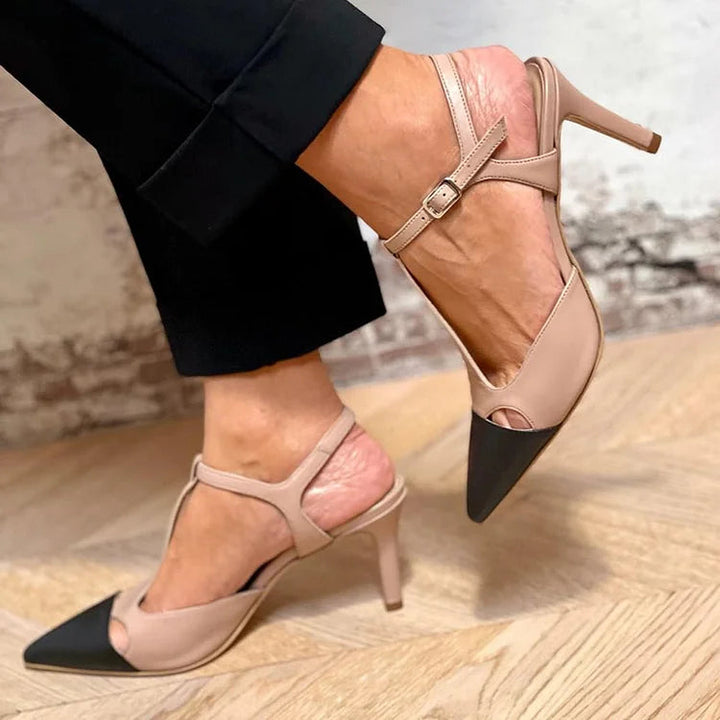 Isla - Two-Tone Pointed Court Shoe