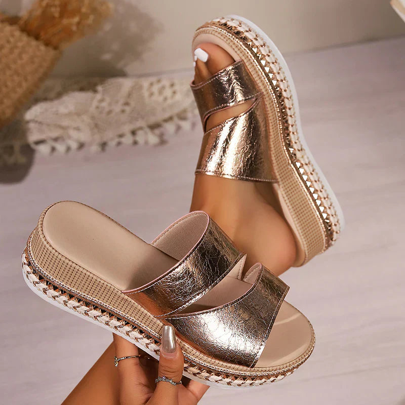 Thea - Comfortable Open Toe Wedge Sandal