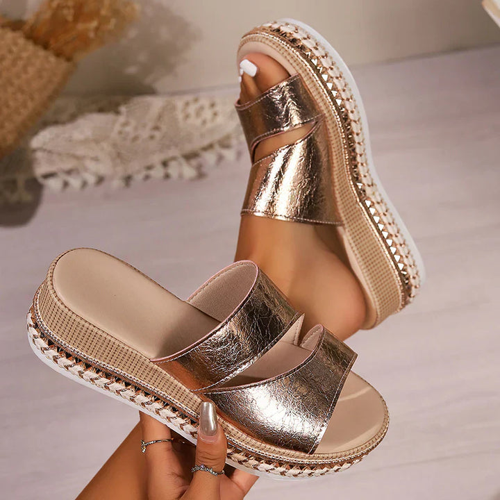 Thea - Comfortable Open Toe Wedge Sandal