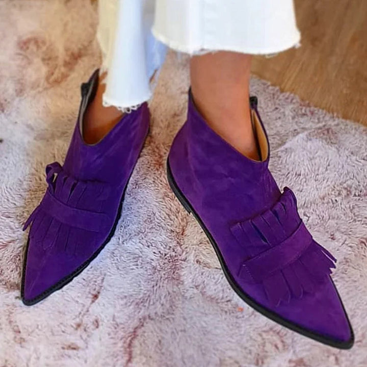 Violet - Fringed Ankle Boots