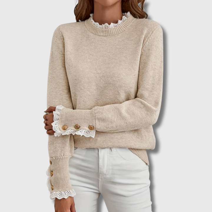 Genevieve – Sweater with Lace Details
