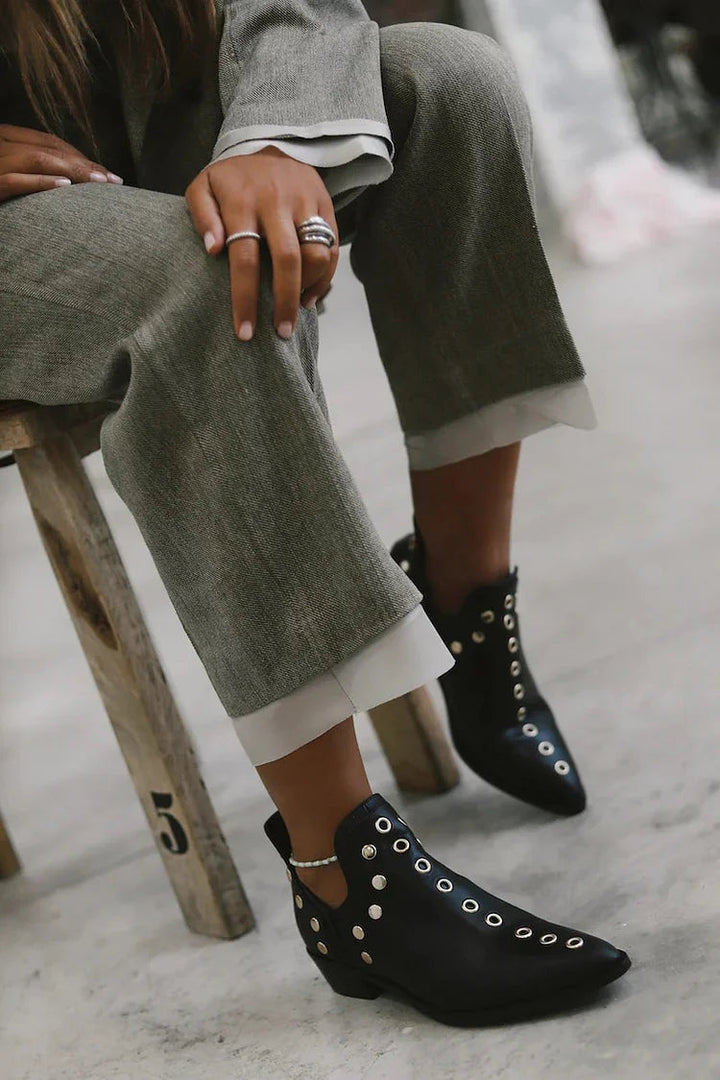 Piper - Pointed Studded Ankle Boot