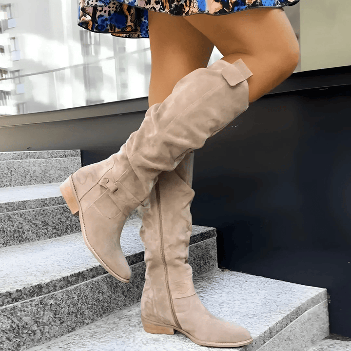 Clara - Stylish Suede Knee Boots