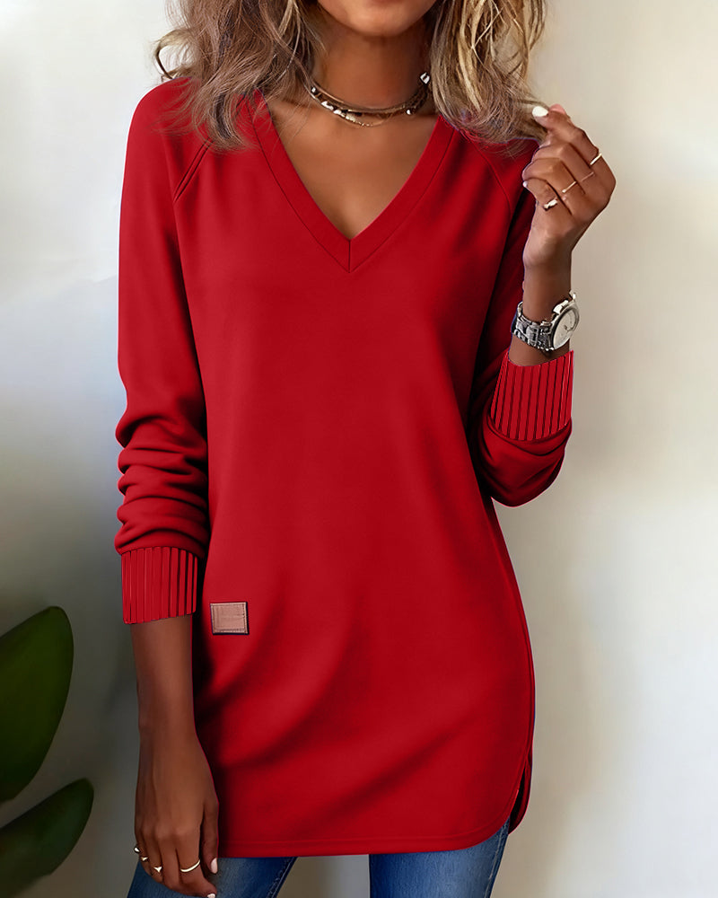 Serena - Fashionable Sweatshirt with V-Neck