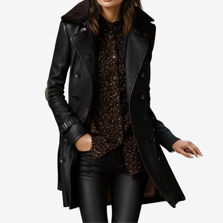 Alethea - Faux Leather Coat