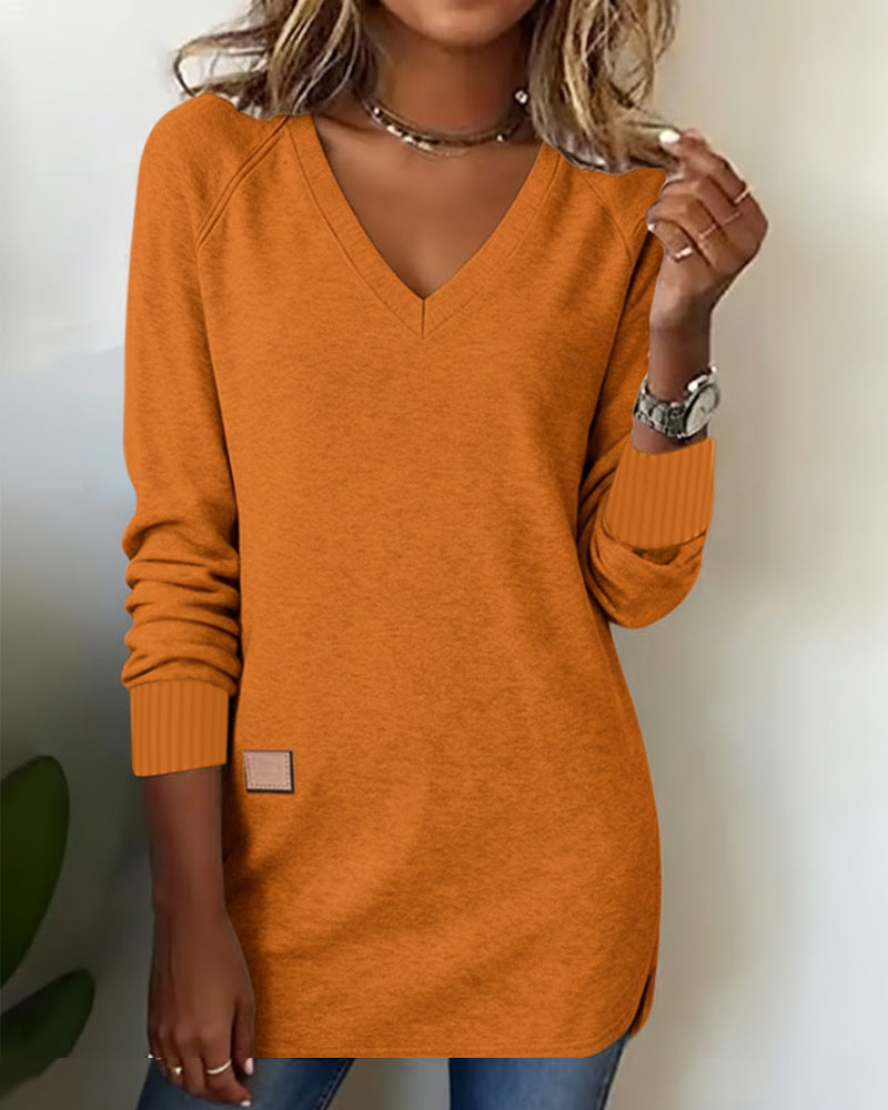 Serena - Fashionable Sweatshirt with V-Neck