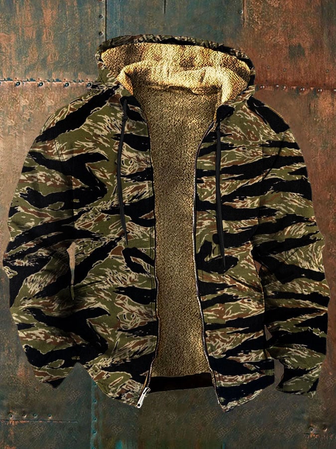 Ronald - Vintage Camouflage Fleece Zipper Jacket