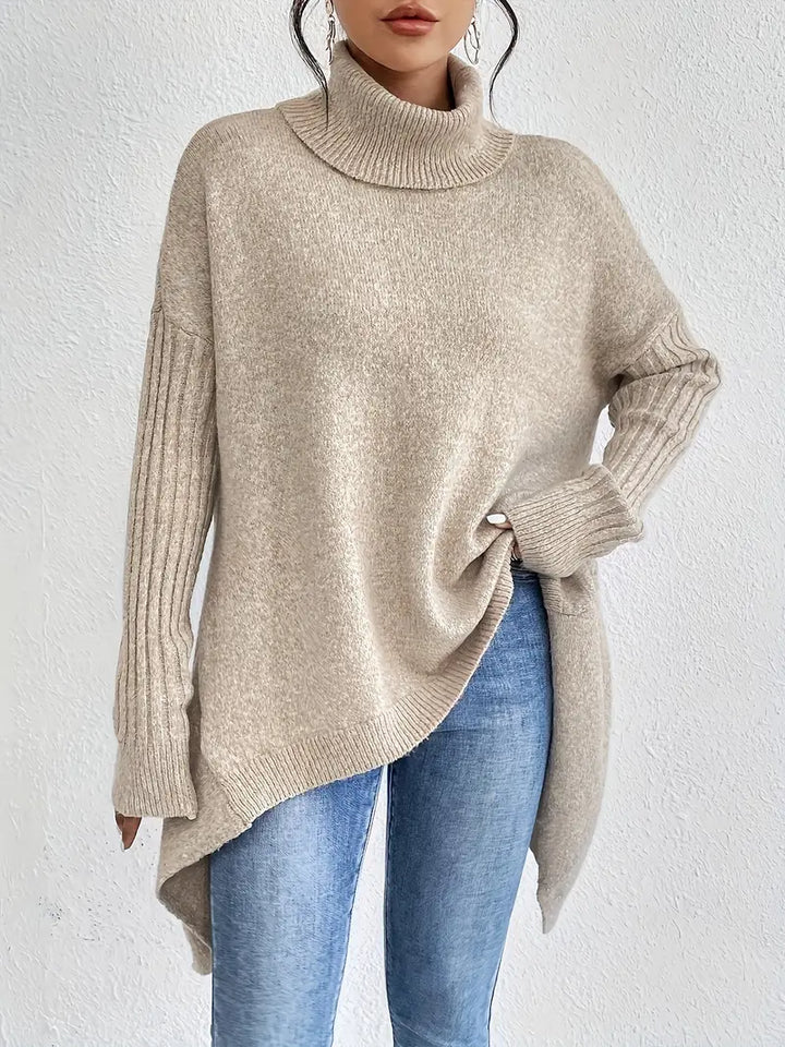 Aurora - Sweater with Long Sleeves and High Collar