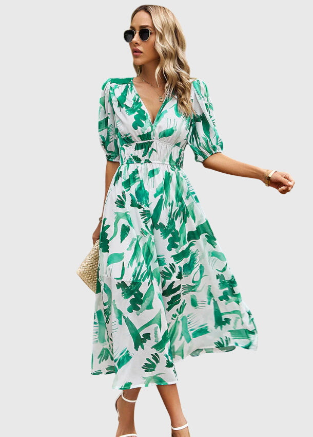 Olivia - Flattering Floral Midi Dress