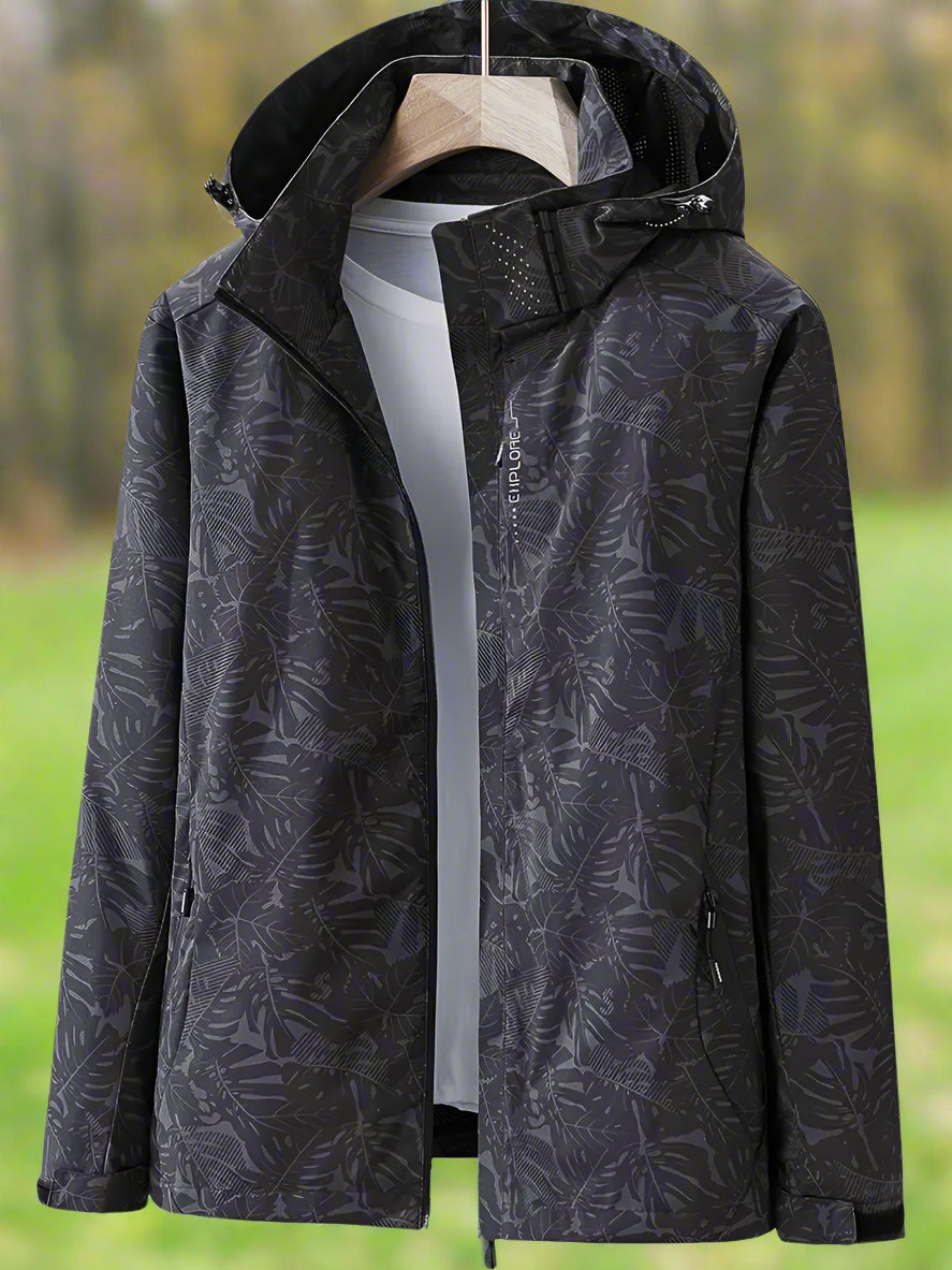 Layla - Windbreaker jacket with leaf print