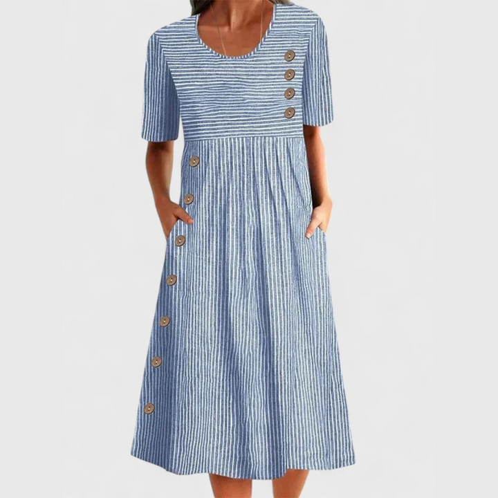 Olivia - Striped Midi Dress