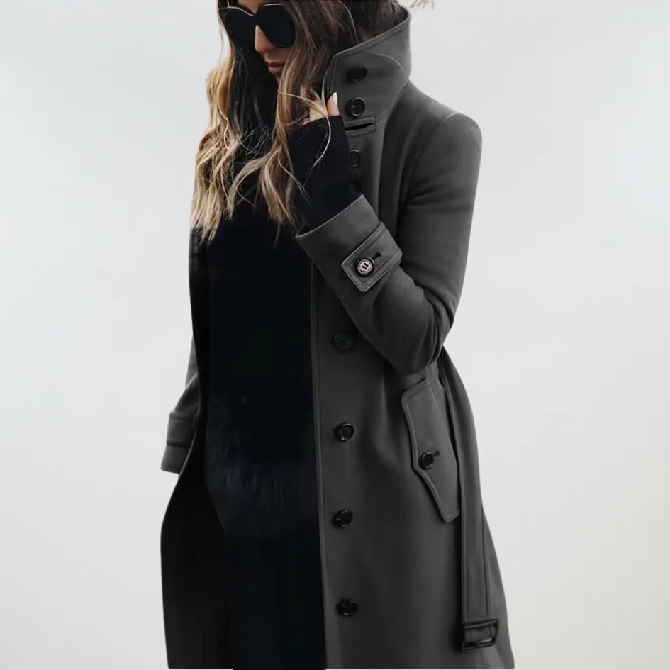 Amelie - Water-Repellent Long Trench Coat