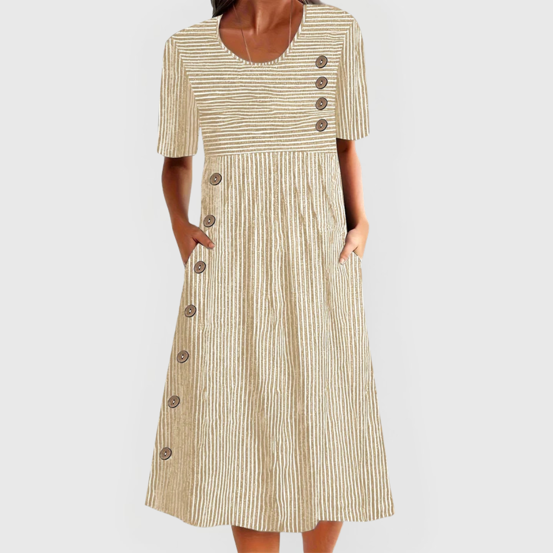 Olivia - Striped Midi Dress