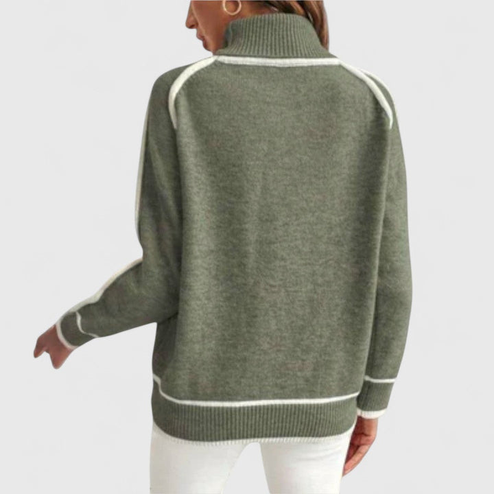 Rachel  - Luxurious Olive Green Knit Sweater