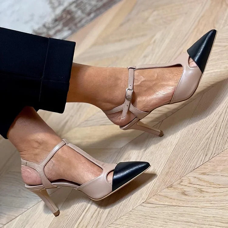 Isla - Two-Tone Pointed Court Shoe