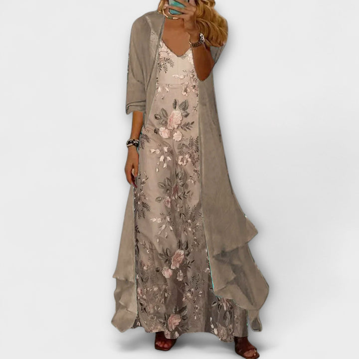 Olivia - Elegant Maxi Dress Two-Piece Set